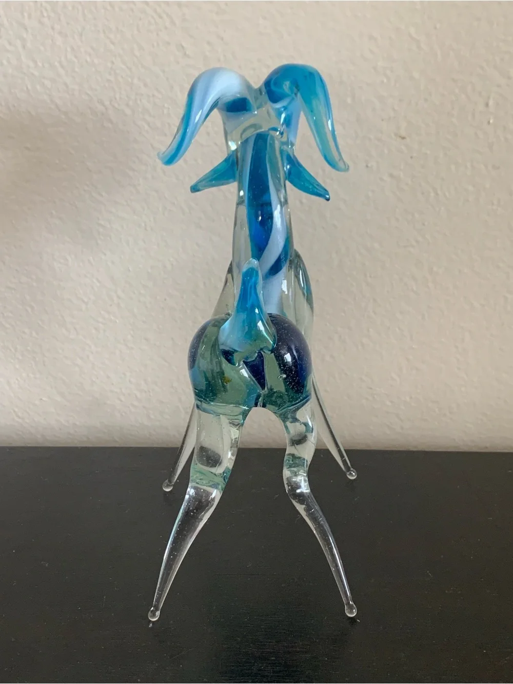 Murano-style Hand Blown Mexico Art Glass Antelope Gazelle Ram Big Horn Figurine